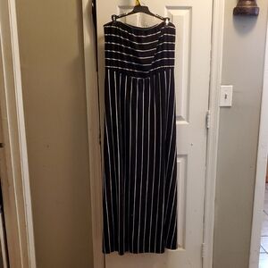 Black and White Striped Maxi Dress